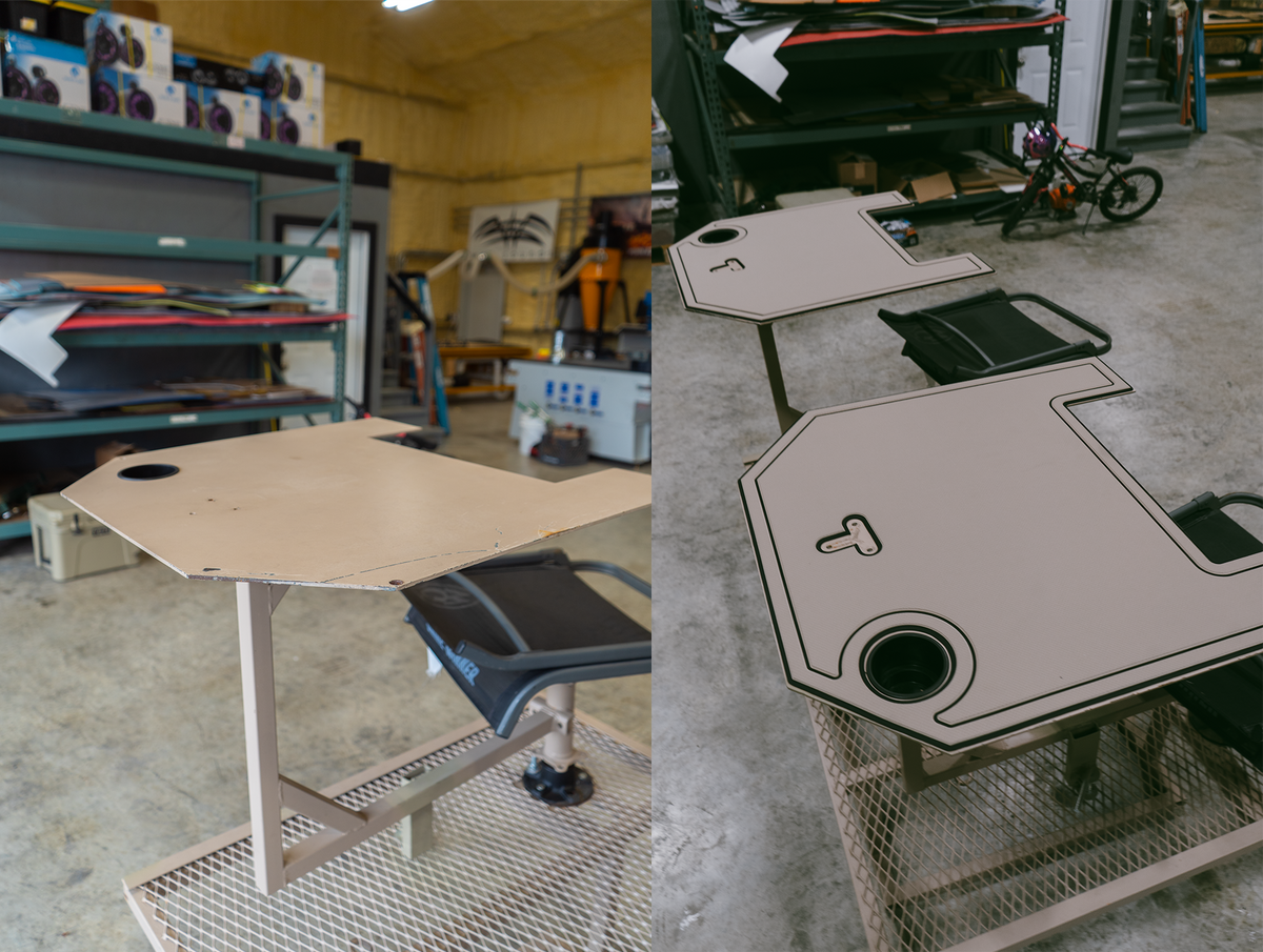 Gun rack with custom Sideline Foam surfaces