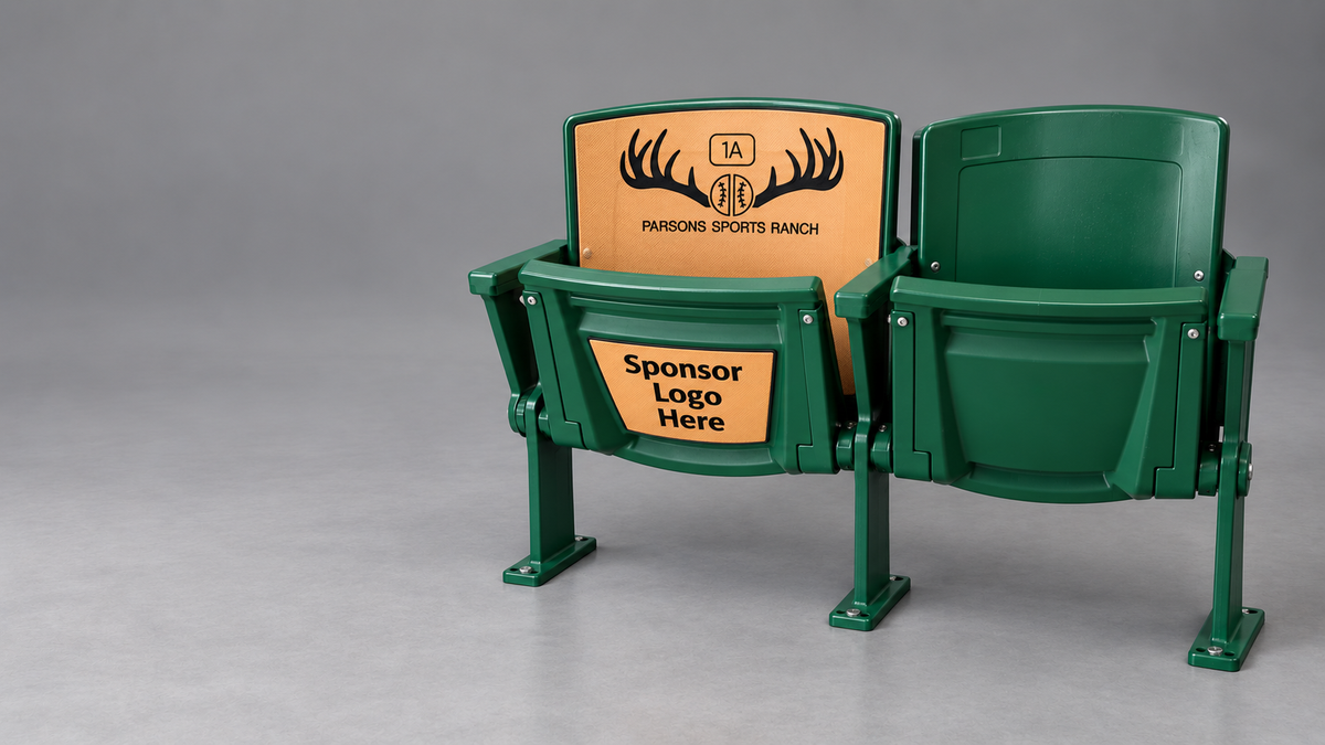 Plastic seating with custom Sideline Foam covers