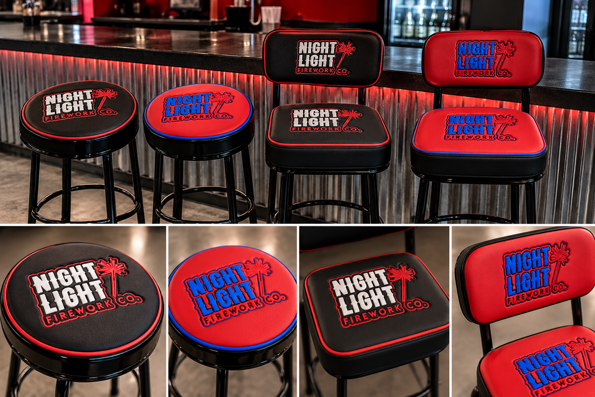 Custom Sideline Foam on barstools and specialty seating