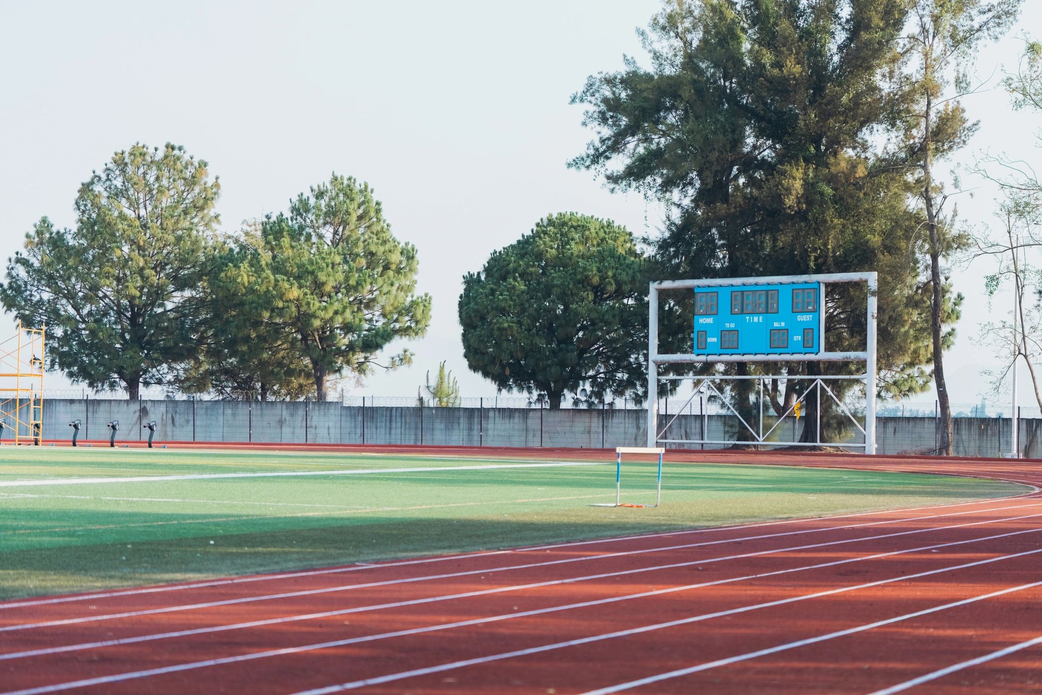 Athletic facility track and training area
